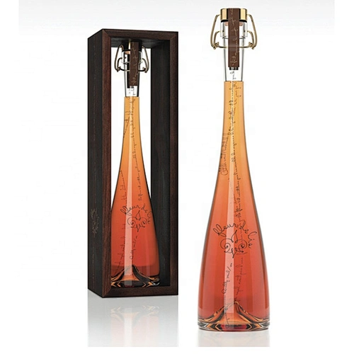 Botella de vino de cristal decorativa elegante de alta calidad y precio barato