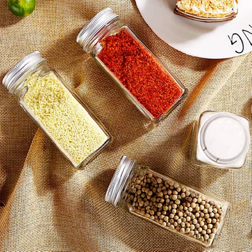 4oz5oz6oz7ozGlass Seasoning Custom Design Empty Packaging Bottle Square Bottle