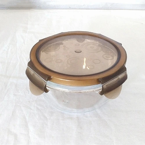 New design food grade round lunch box large glass mixing bowls glass storage bowl with lid plastic