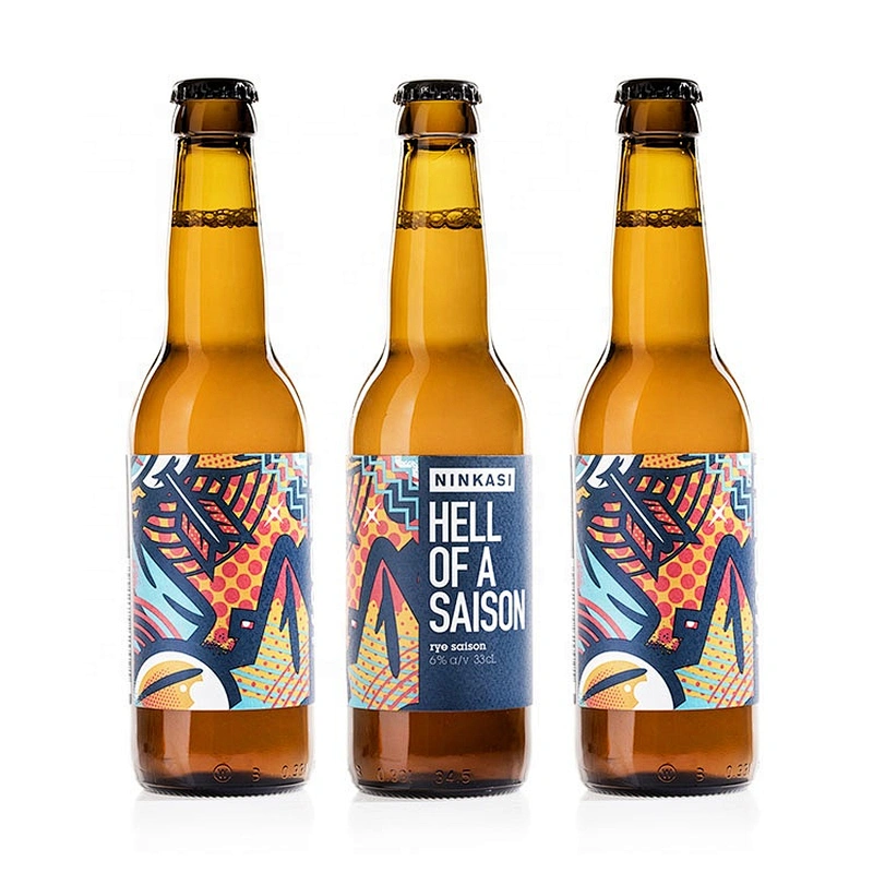 Promotion custom high quality amber 500ml glass beer bottle