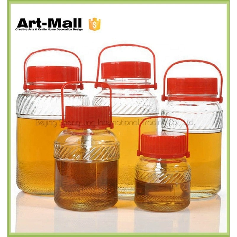 Hot sales factory supplier 14*14*16cm amber glass jar