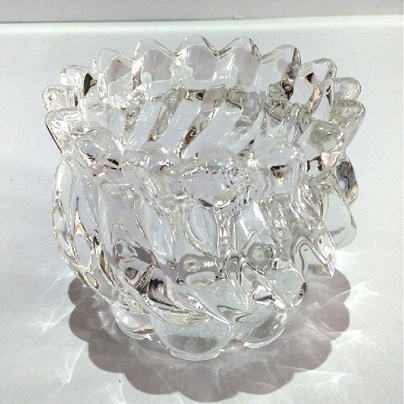 Hot sale Transparent Wholesale Glass Sugar Candy Bowl/Jar with Lid Small Candy Cookie Empty Spice jars