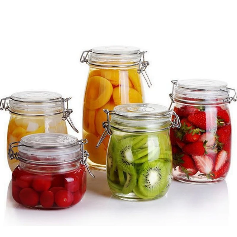 Guaranteed quality chocolates candy clip top glass cookie jar glass mason jar for food candle