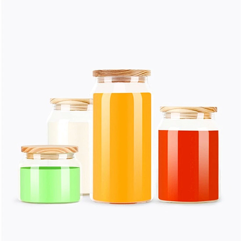 Innovative chinese products best quality honey glass jar with wooden lid