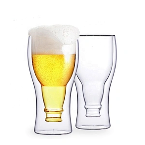 China manufacturer supply hot sale beer cup Individuality double wall beer glass jar