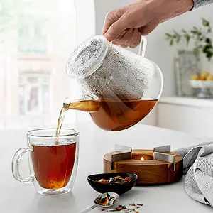 Manufacture Custom Coffee Tea High Borosilicate Handle Heat Resistant Mug Food Grade Hot Insulated Double Wall Glass Cup