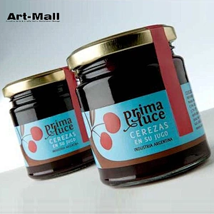 Best selling fancy round shape amber glass honey jar with gold lid