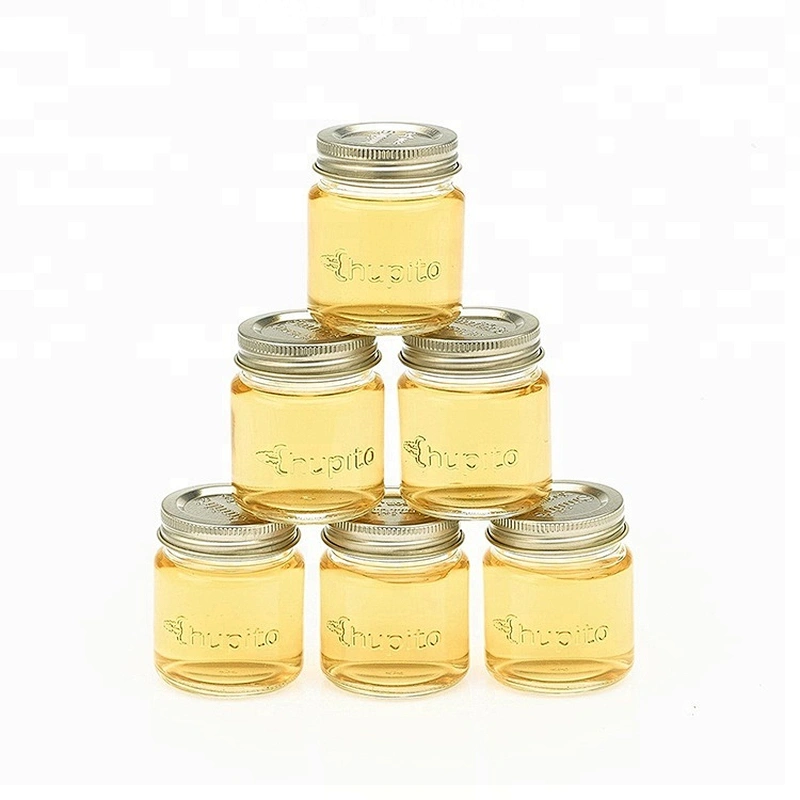 Manufacturer Custom Made Embossed Mini Round Glass Mason Jar