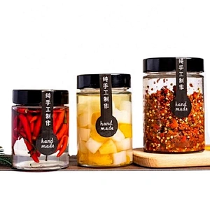 220ml 380ml 400ml 450ml 500ml Clean Storage Glass Jars With Metal High Lid