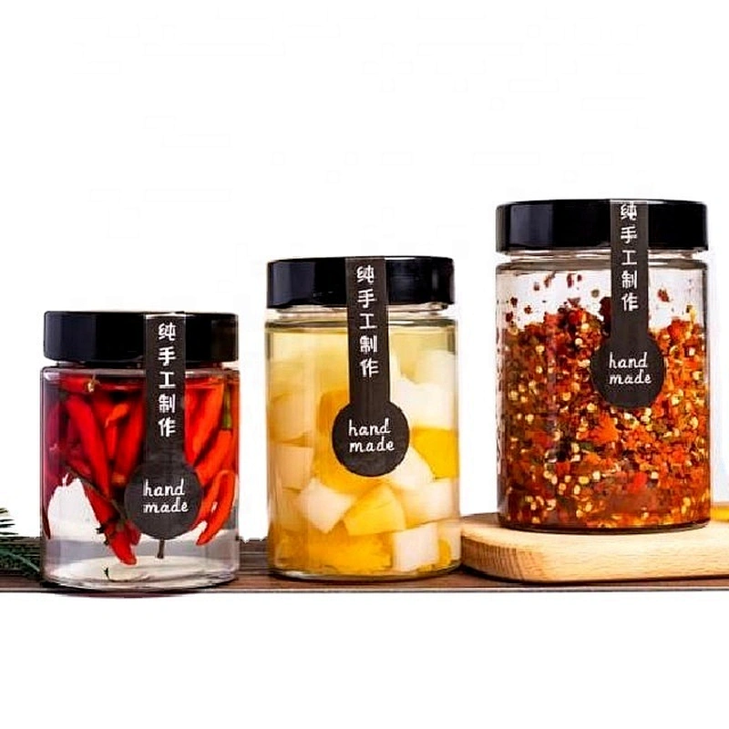 220ml 380ml 400ml 450ml 500ml Clean Storage Glass Jars With Metal High Lid