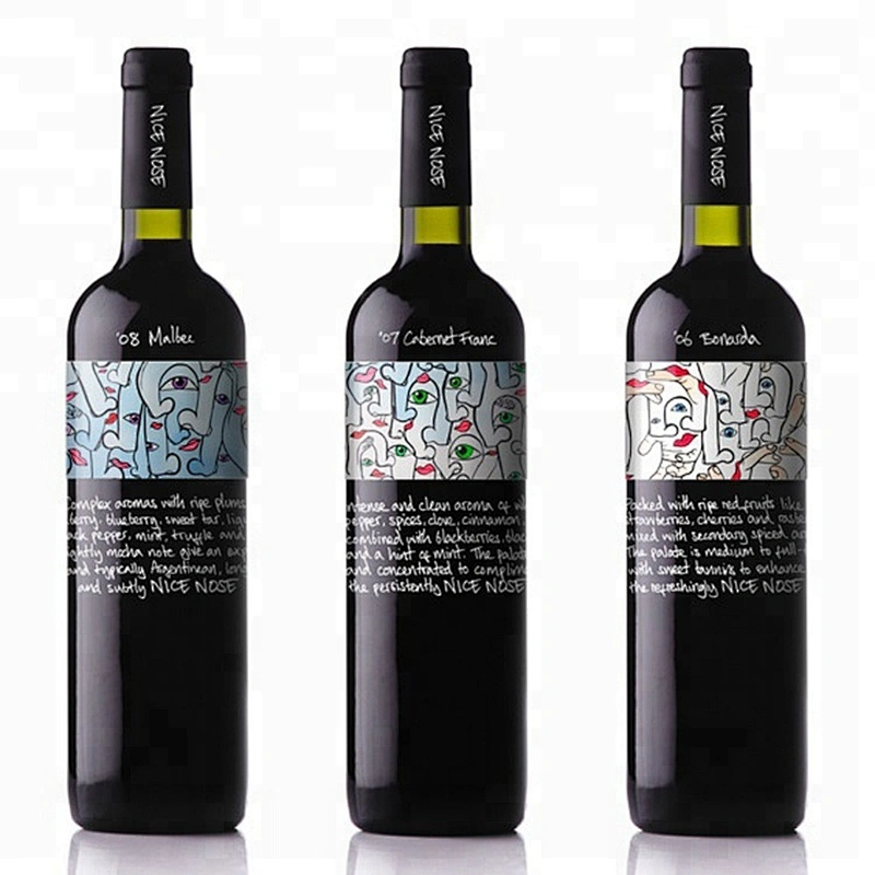 High Quality Fast Delivery Red Glass Wine Bottle 750ml