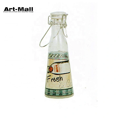 Alibaba suppliers small clear glass milk bottle with lids