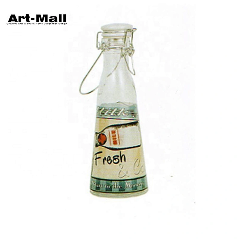 Alibaba suppliers small clear glass milk bottle with lids