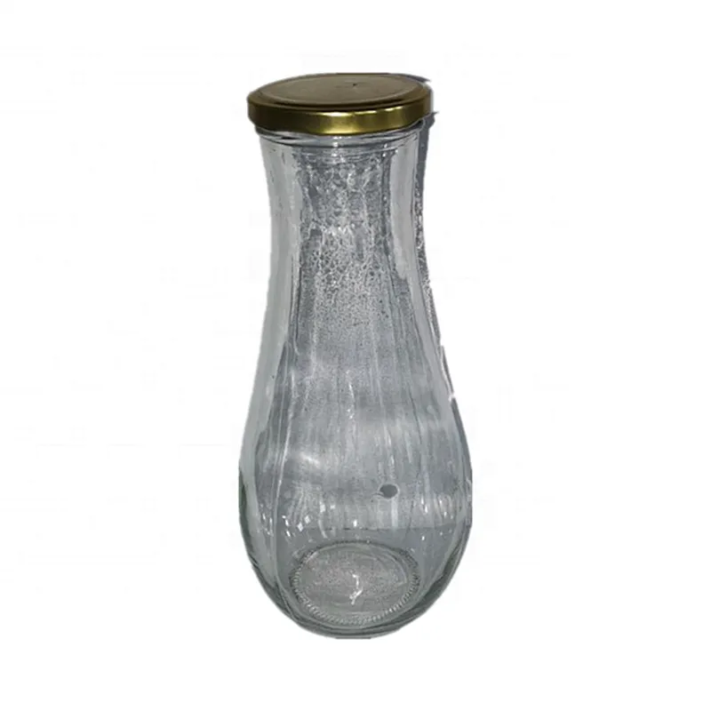 Large capacity 250ml 500ml 750ml 1000ml 1L coconut milk drink bottle 1 liter yogurt drinking glass milk bottle with metal lids