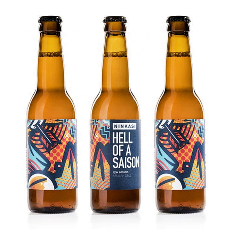 Promotion custom high quality amber 500ml glass beer bottle