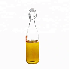 New arrival clear glass square glass bottle swing top