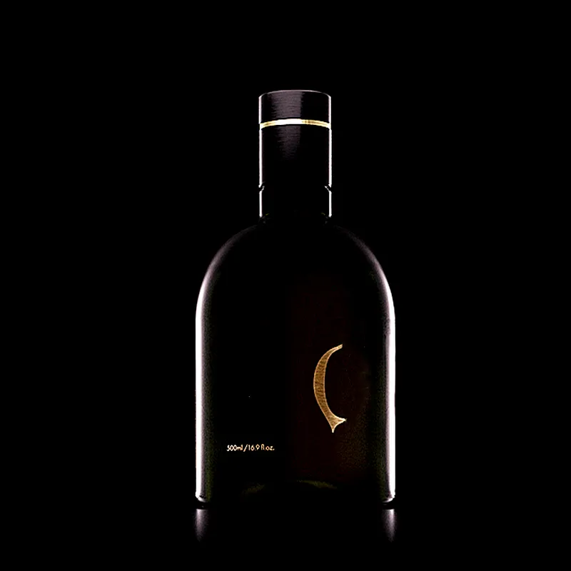 Botella de vidrio personalizada al por mayor para alcohol de vodka Botella de vidrio vacía