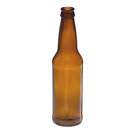 Empty Clear Wholesale 330ml 12oz black brown amber beer glass bottle with beer crown caps
