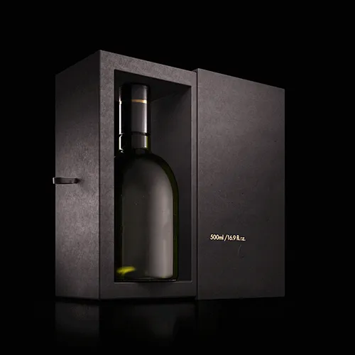 Botella de vidrio personalizada al por mayor para alcohol de vodka Botella de vidrio vacía