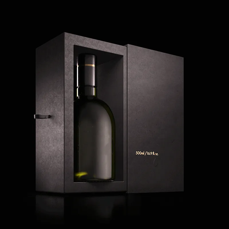 Botella de vidrio personalizada al por mayor para alcohol de vodka Botella de vidrio vacía