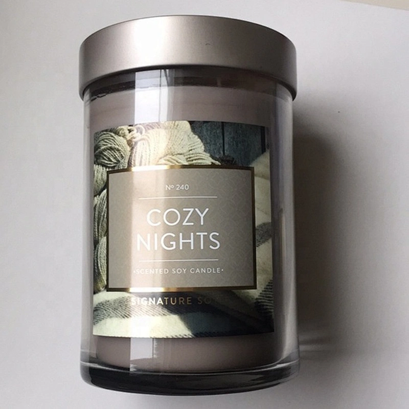 Wholesale high quality custom amber glass candle jar with lid