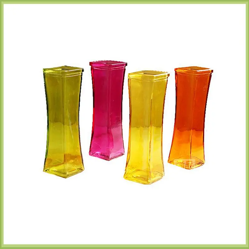 Excellent quality table crystal handblown colorful glass vase