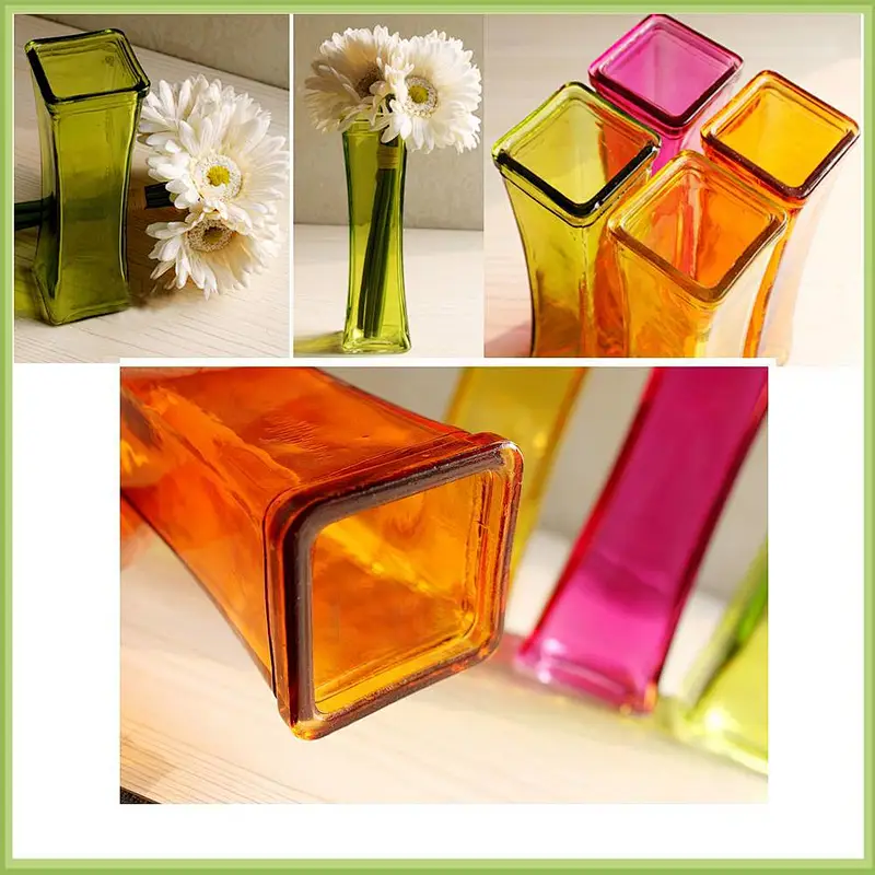 Excellent quality table crystal handblown colorful glass vase