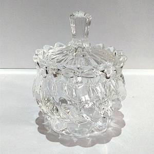 Hot sale Transparent Wholesale Glass Sugar Candy Bowl/Jar with Lid Small Candy Cookie Empty Spice jars