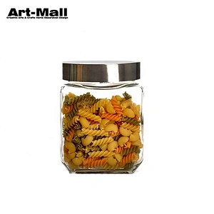 Best Selling Metal Lid Hermetic Wholesale Square Mason Airtight Empty Food Glass Jar