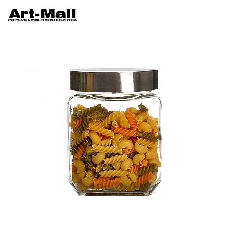 Best Selling Metal Lid Hermetic Wholesale Square Mason Airtight Empty Food Glass Jar