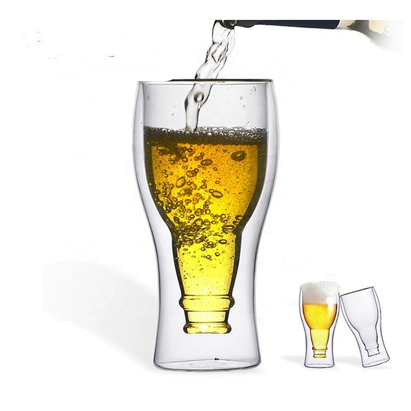 China manufacturer supply hot sale beer cup Individuality double wall beer glass jar