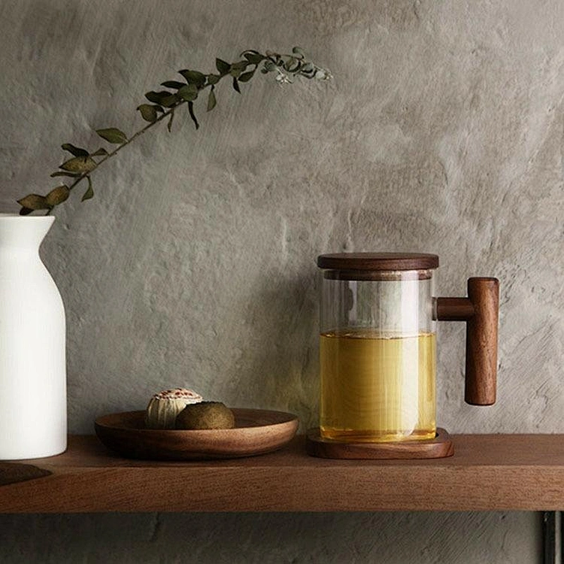 High demand products best quality bottom wooden glass jar with wooden lid
