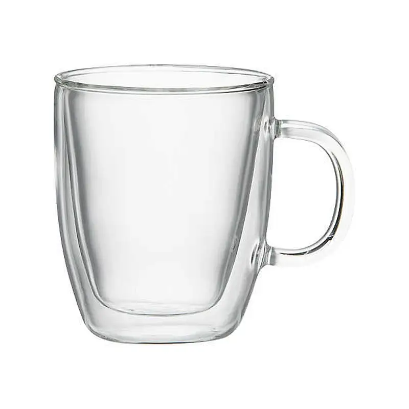 Manufacture Custom Coffee Tea High Borosilicate Handle Heat Resistant Mug Food Grade Hot Insulated Double Wall Glass Cup