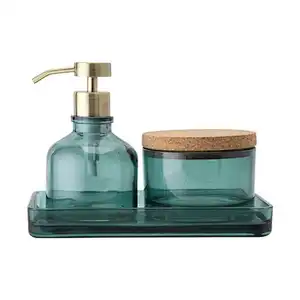 Empty Transparent 250ml 375ml 500ml Matt Black Glass Pump Body Lotion Bottle Beverage Spray Boston Round Glass Bottle