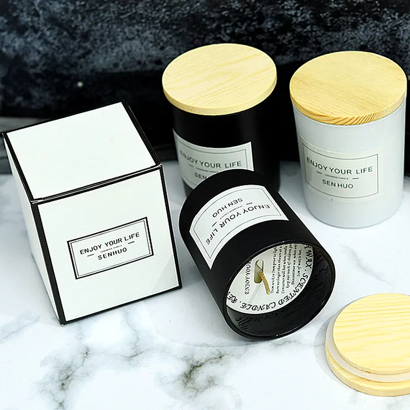3/7/10/15oz Empty Black White Glass Candle Container Glass cup Glass jars