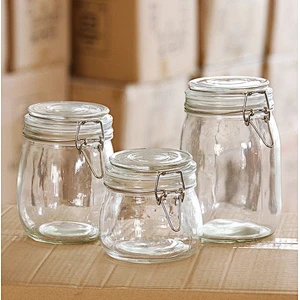 Guaranteed quality chocolates candy clip top glass cookie jar glass mason jar for food candle