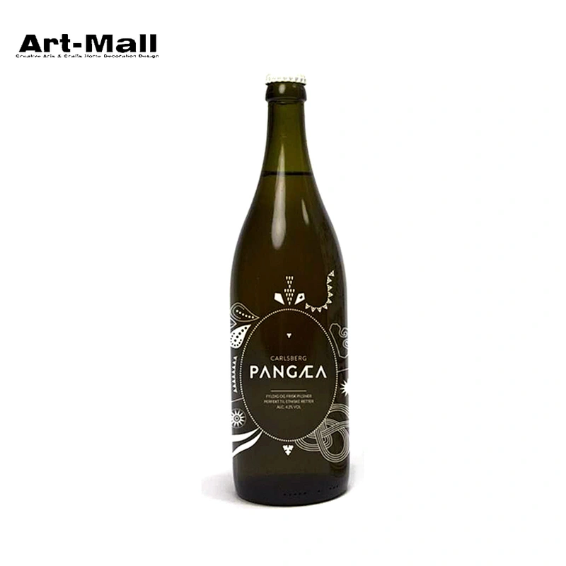 Best brand in china dark green custom glass beer bottles