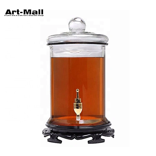 Wholesale 3600ml two sets wide mouth glass beverage dispenser