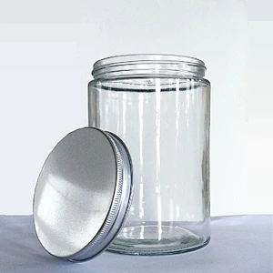 8/16/25oz Empty Black White Glass jar food Container Glass bottle Glass jars with metal lid for snack food