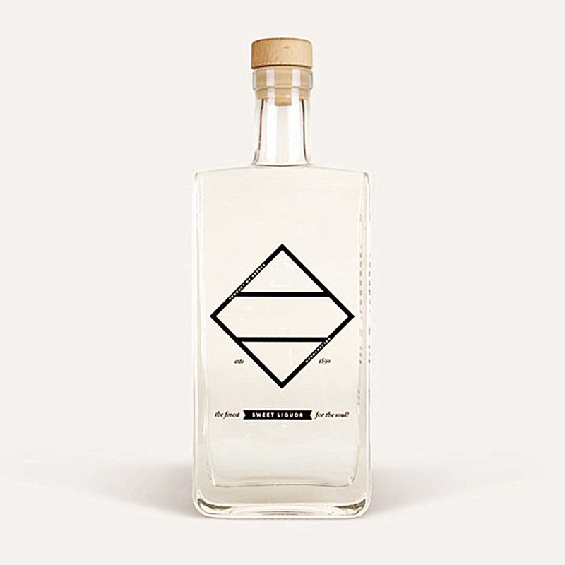 500ml 17oz Wholesale Empty wine Glass bottle for liquor vodka and whisky glass bottle