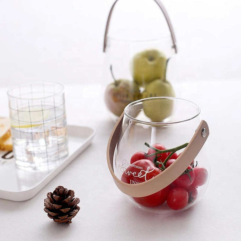 Excellent quality custom wholesale glass jar/borosilicate glass cup without spoon for dessert milk tea fruit salad