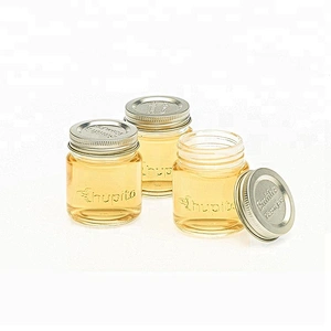 Manufacturer Custom Made Embossed Mini Round Glass Mason Jar