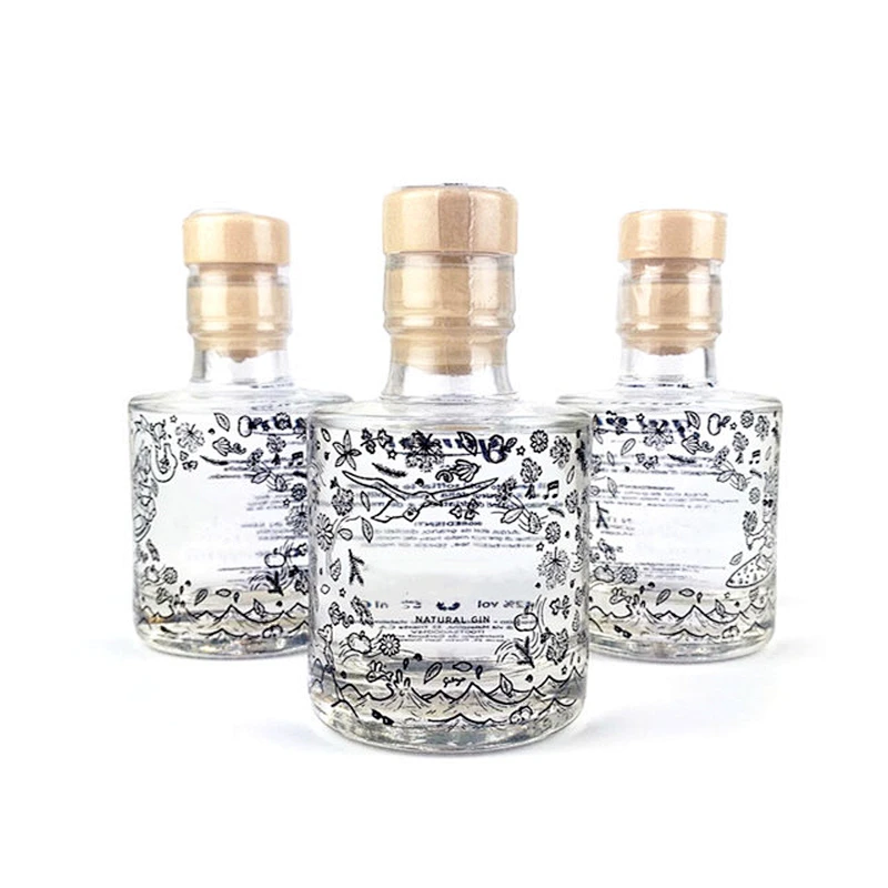 food grade wholesale glass bottle for alcohol vodka and whiskey with luxury screw twist off cap lid
