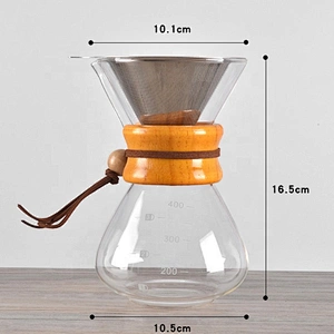Factory price borosilicate glass jars pour over coffee pot with filter