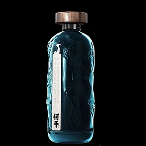 Custom high quality transparent sky blue 500ml antique green glass wine bottle