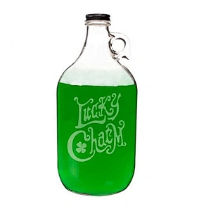 High Quality Glass Material Logo Printing Round Drinking Water Bottle With Stainless Steel Lid