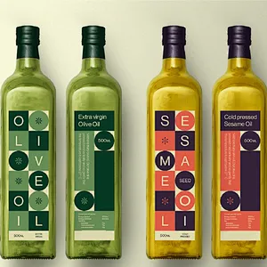 250ml 500ml 1000ml green square glass olive oil bottle with screw cap