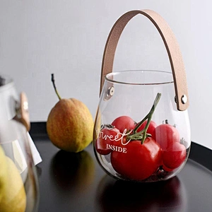 Excellent quality custom wholesale glass jar/borosilicate glass cup without spoon for dessert milk tea fruit salad