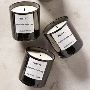 Chinese factory heat resistant glass jar for Scented Candle  candle holders with wooden cork lid