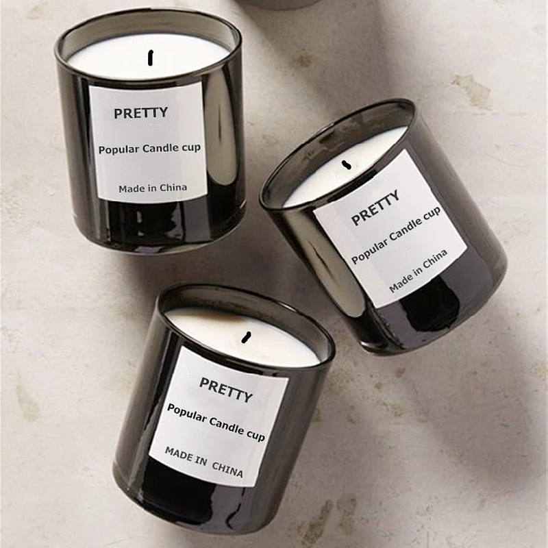 Chinese factory heat resistant glass jar for Scented Candle  candle holders with wooden cork lid